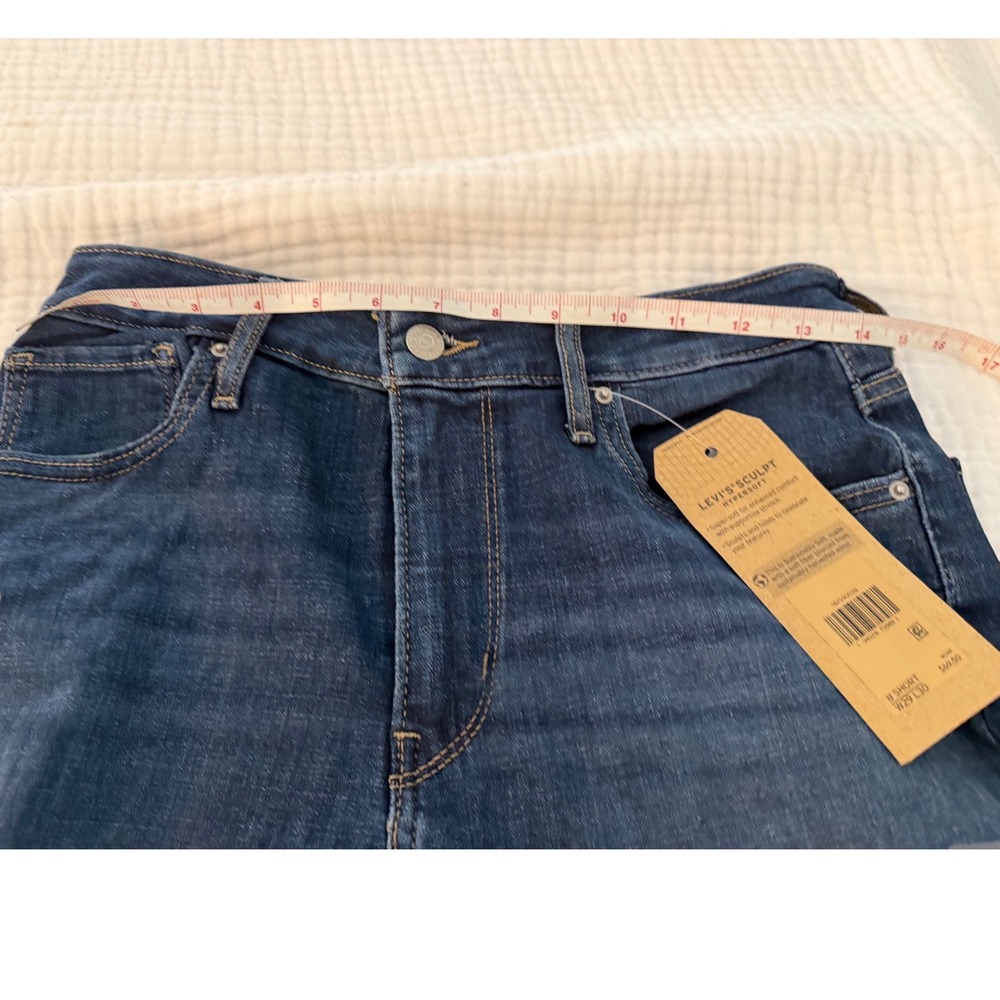 Levis 725 High Rise Bootcut Jeans Womens 8 Short W29 L30 Dark Wash Hypersoft NEW - Picture 7 of 9